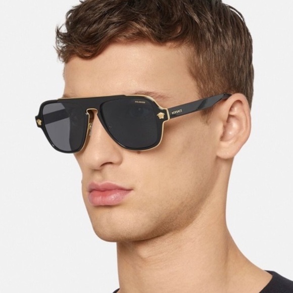 Versace unisex Ve2199 Medusa logo aviator sunglasses NWB - Picture 2 of 8